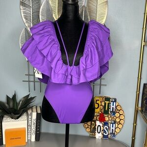 ZARA Large Ruffle Swimsuit
